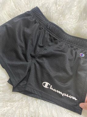Champion Black Mesh Logo Athletic Shorts
